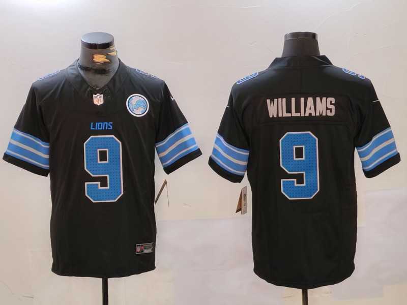 Mens Detroit Lions #9 Jameson Williams Black 2024 F.U.S.E. 2nd Alternate With Patch Vapor Limited Stitched Jersey